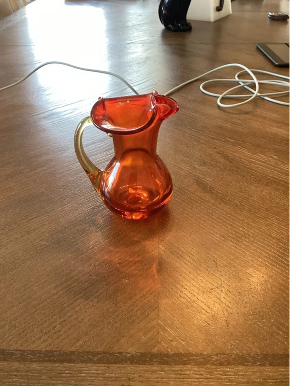 Blenko hand blown glass pitcher